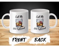 Call Me Old Fashioned Mug, Cocktail Mug, Whiskey Lover Gift, Barware, Drinkware, Funny Drink Mug, Bourbon Drink Glass, Cherry Garnish