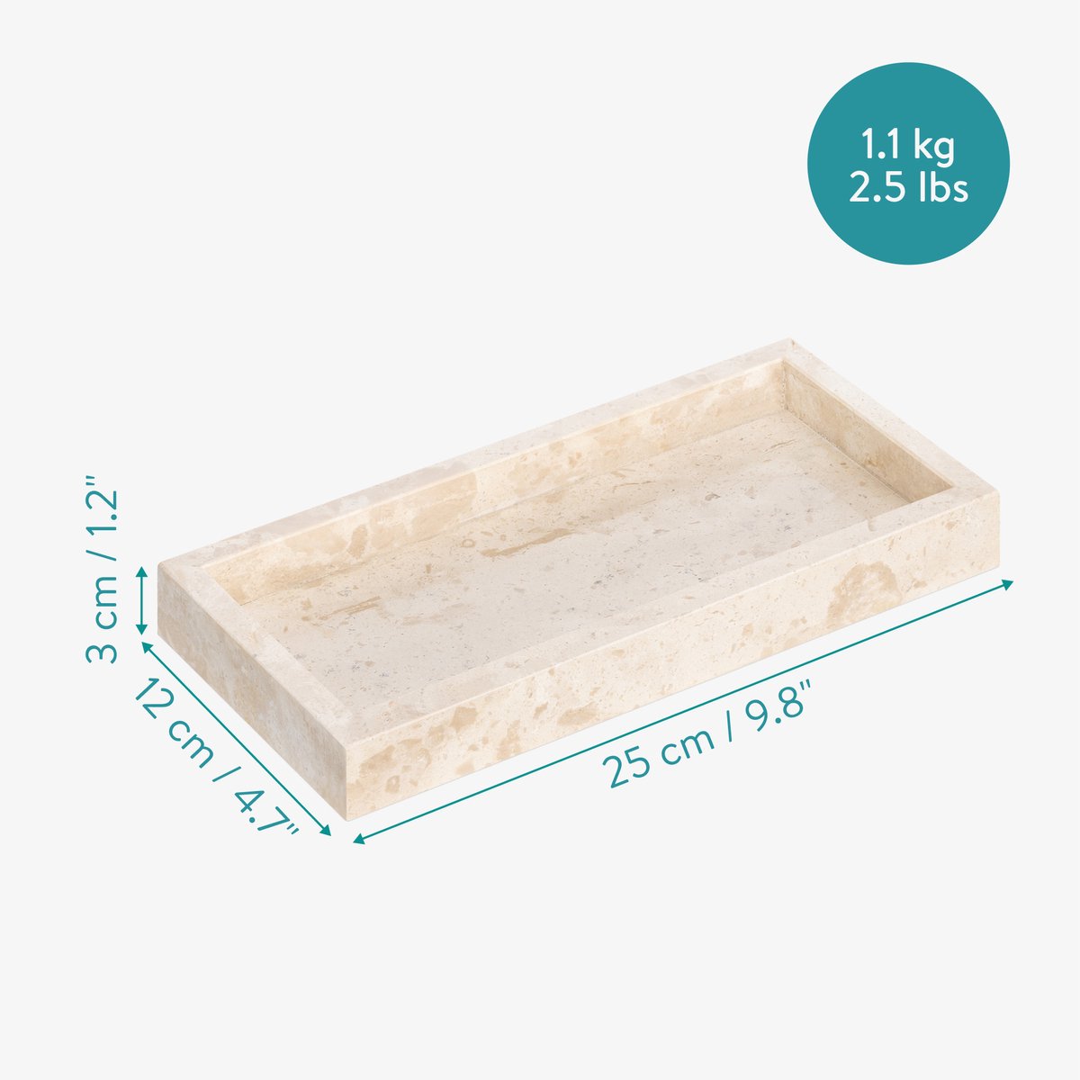 WORHE natuurlijk marmeren ijdelheid lade badkamer keuken dressoir, travertijn decoratieve trays sieraden, parfum, cosmetica, kaarsen, ronde aanrecht opslag organizer