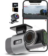 SecurLens Y PRO Dashcam - Voor & Achtercamera - 4K & Full HD 1080P - Dashcam Voor Auto - 30 FPS - 170° Wijdhoek - Nachtvisie - Besturingsapp - Incl. 64GB SD Kaart