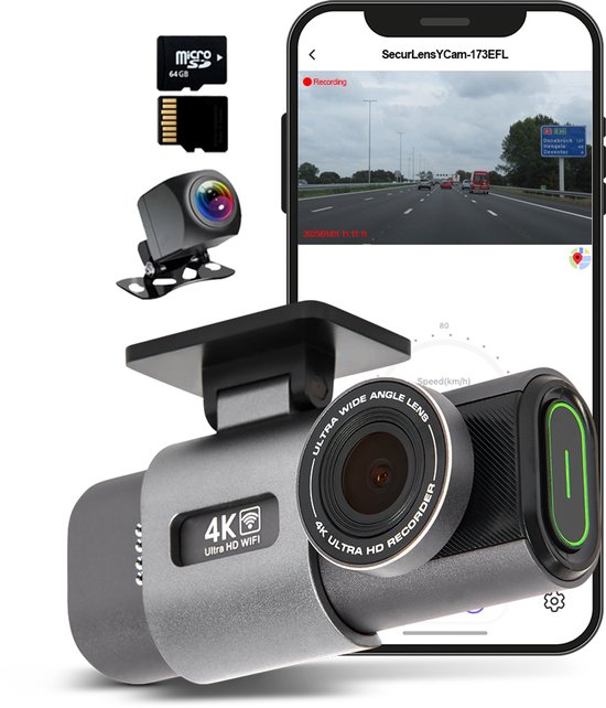Osmo Dashcam Pro 2.0 - 4K Front & 1080P Heckkamera Mit WLAN