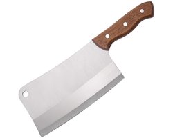 Somstyle Hakmes - 29 x 10 CM - Japanse Stijl Keukenbijl - Koksmes RVS - Zilverkleurig / Bruin