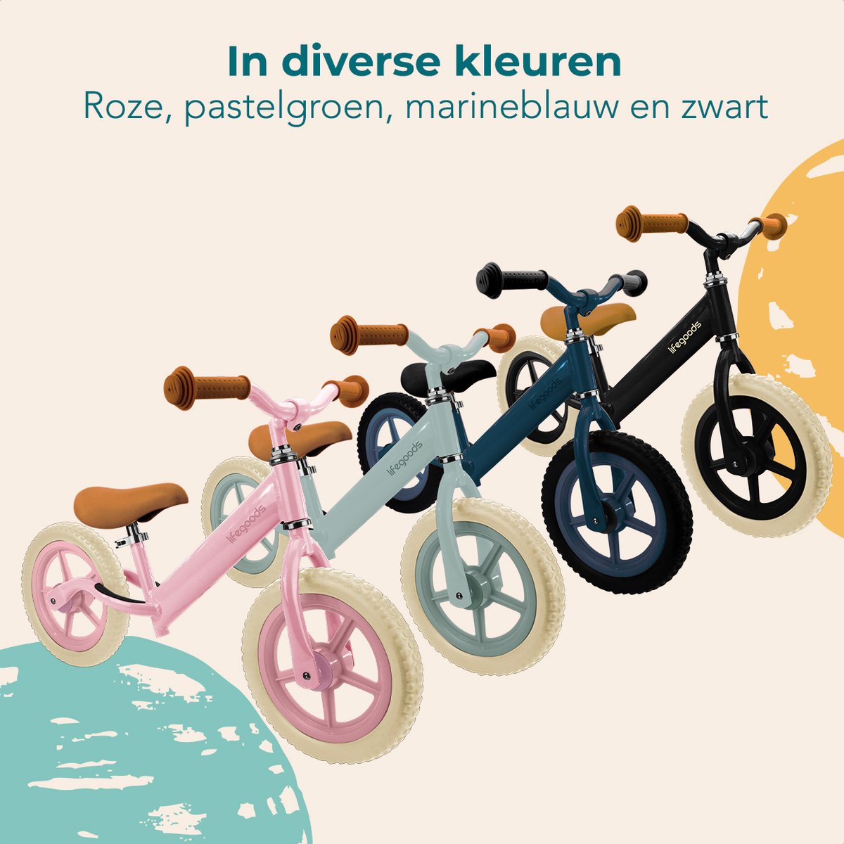 LifeGoods Loopfiets - Speelgoed 2 jaar en ouder - Jongens en Meisjes - Balance Bike - Loopfietsje - Pastelroze — afbeelding 5