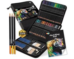 Professionele Tekenset voor Volwassenen 96pcs - Kleurpotloden voor volwassenen - Tekenen en Kleuren - Grafietpotloden - Tekenen en Schetsen voor Kinderen en Volwassenen - Joya Creative