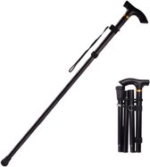 Trekkingstokken - Wandelstok - Verstelbaar en Opvouwbaar - 85-95 cm - Loopstok Ouderen - Ergonomische Handgreep - Anti slip - Stevig - Trekking - Hiking Stokken - Zwart