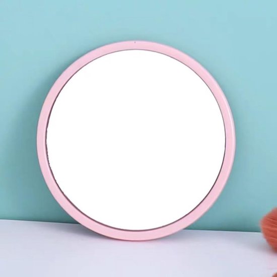 2 Stuks Make-up Spiegel - 15x Vergroot - Spiegel - Vergroot Spiegel - Vergrootspiegel met Zuignap - Spiegeltje - Vergrotende spiegel - Reisspiegel - Zuignappen - Rond - voor scheren, wenkbrauwpincet, mee-eters en vlekken verwijderen - Roze - 9*9*1cm