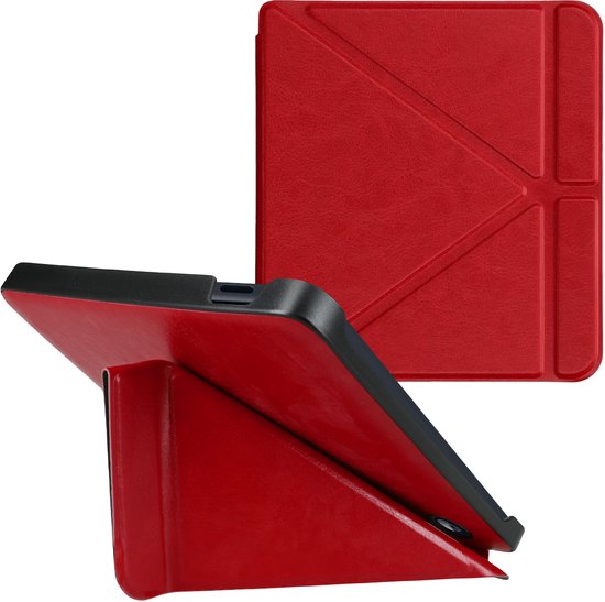 kwmobile e-reader hoesje geschikt voor Kobo Libra 2 hoes - Ereader flip case met standaard - E reader cover van kunstleer - In rood van Merkloos — afbeelding 5