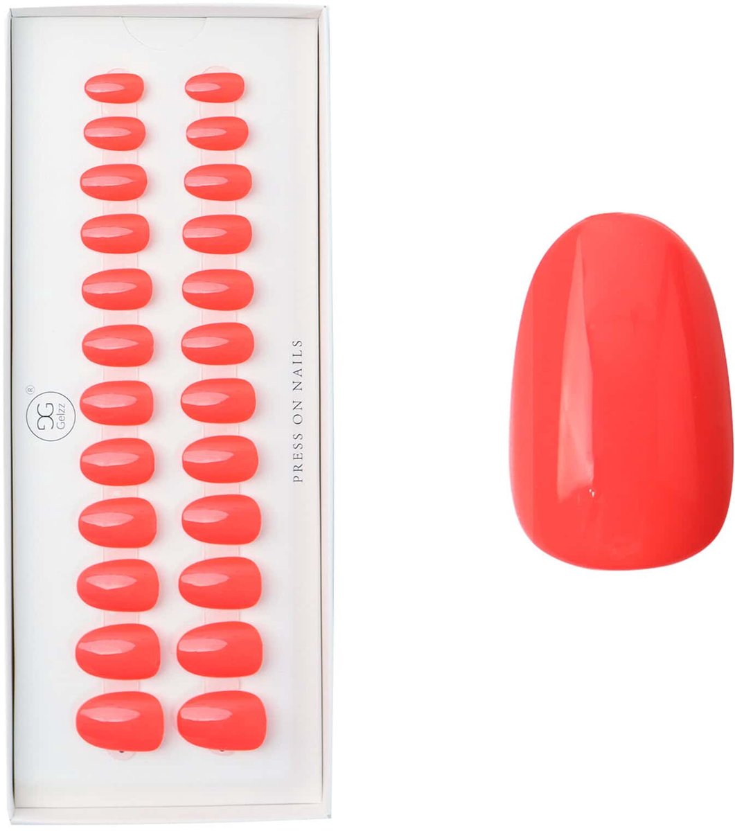 Gelzz Soft Gel Press On Hot Summer (51) -Medium Round -Dekkende kleur -