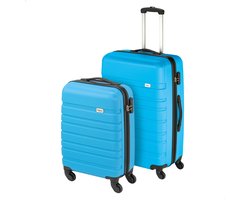 Princess Traveller Singapore - Kofferset 2-delig - Clear Blue - ABS - Handbagage koffer 34L met grote Reiskoffer 84L