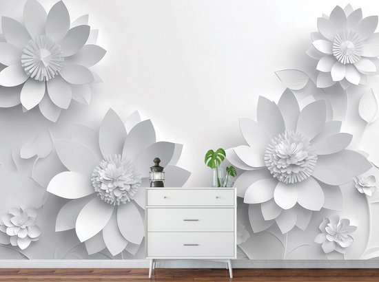 WALLARENA - Fotobehang - 350x250 cm - 3D bloemen abstract voor slaapkamer en salon, vliesbehang