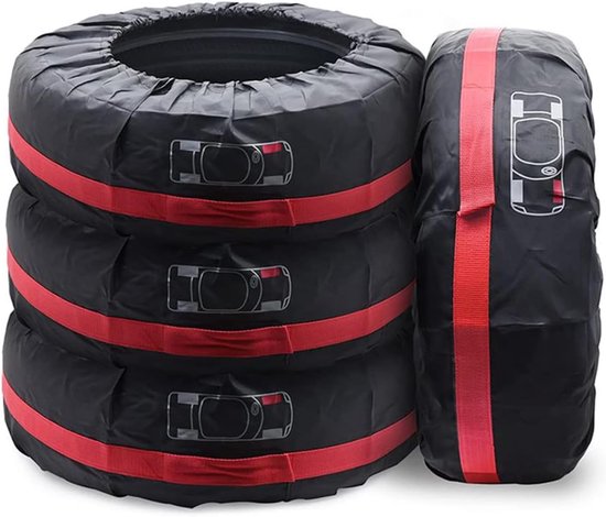 Convient pour un Set de 4 housses de pneu de secours imperméables de 18 à 22 pouces, protections de roue de voiture (diamètre 80 cm)