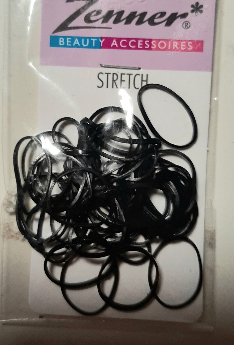 Zenner - 36 rubberen elastiekjes zwart - rubber stretch - 15mm elastiekje voor haar