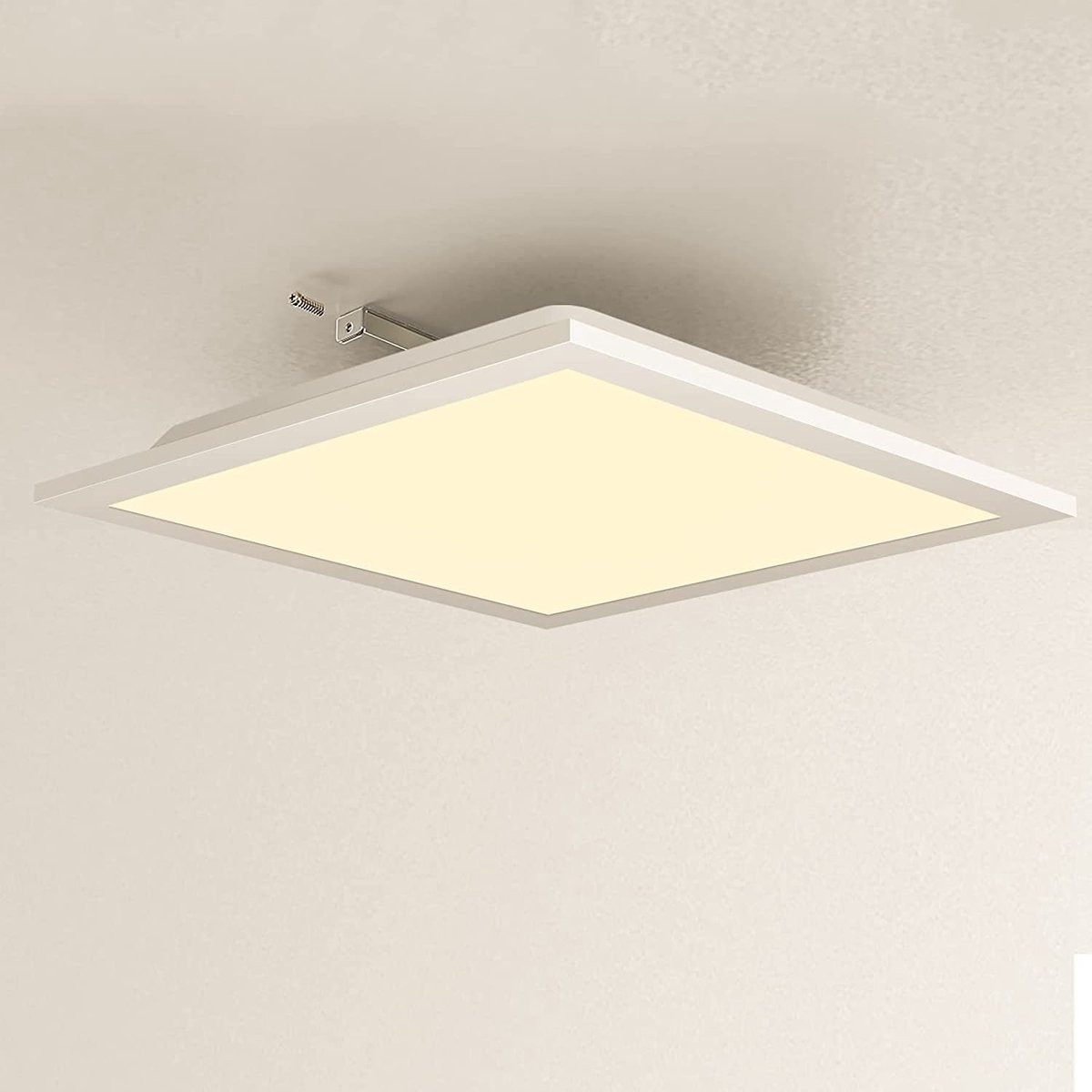 NETTLIFE Plafondlamp LED - 60cm - vierkant - Platte Plafondlamp - Wit - 40W - 3000K Warm wit Licht - voor Woonkamer | Slaapkamer | Eetkamer