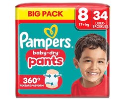 Pampers Baby-Dry Pants Maat 8 Luierbroekjes (17+kg) - 34 stuks