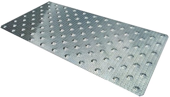 MEISER Podotactile Matte Tolplot – grain de riz aluminium – sécurité pour les malvoyants – 825 x 420 mm
