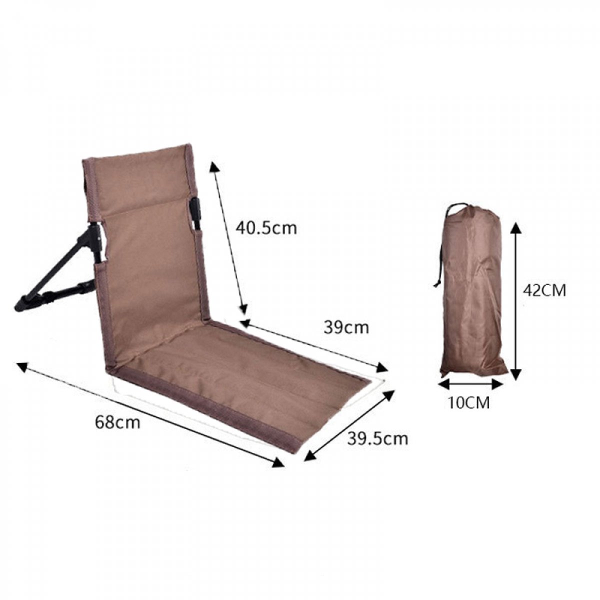 1 stuk - Vouwstoel - Opvouwbare strandstoel - Draagbare opvouwbare stoel - aluminium frame - met 600D Oxford-stof - voor ontspannen op reis, tuin, terras aan het zwembad - binnen- en buitenstoel - met draagtas - 68*39*40 cm - bruin — cadeau in Sport & Outdoor - foto 4