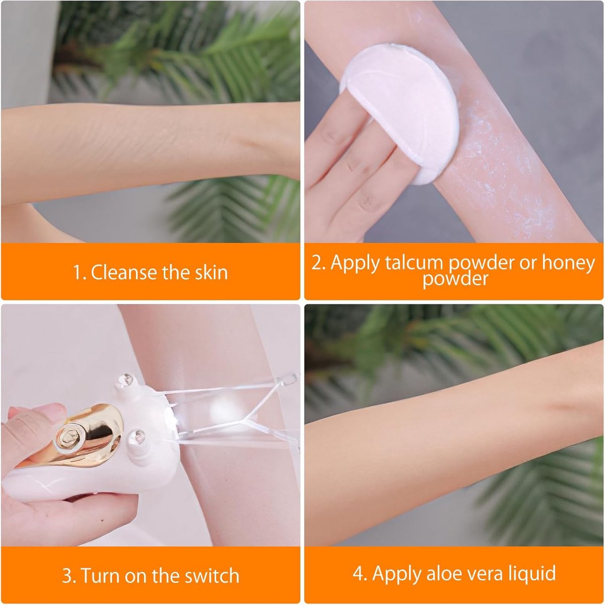 Elektrische gezichts-epilator voor vrouwen - Elektrische gezichts-epilator - USB-gezichtsepilator met LED - Gezichtsepilator voor vrouwen - Gezichtsmassager - Scheerapparaat — afbeelding 2