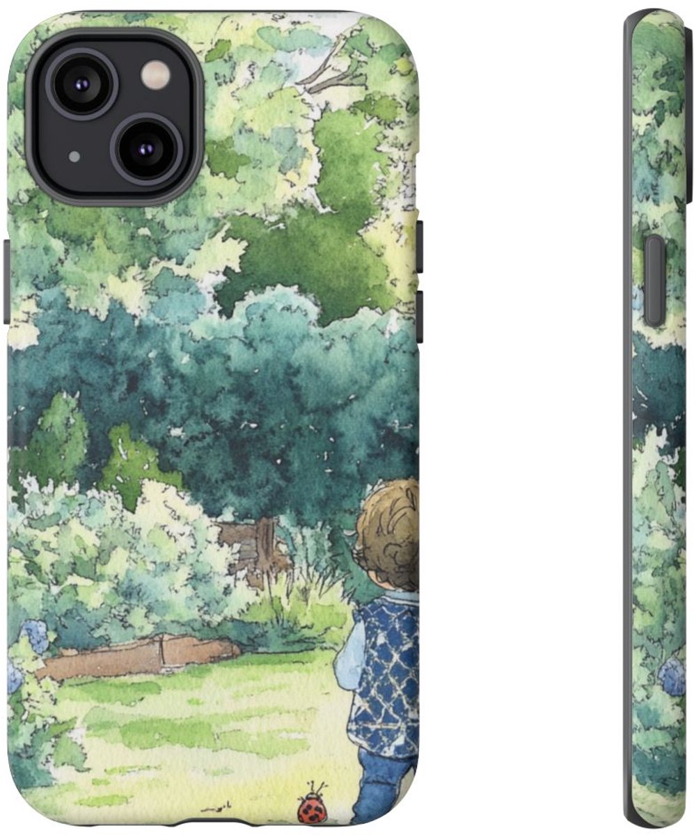 Kind in Tuin Waterverf – Telefoonhoesje Geschikt voor iPhone 14 Plus