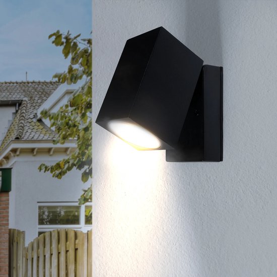 PURPL Wandlamp Kantelbaar - GU10 - IP44 Spatwaterdicht - Voor binnen- en overdekte buitenruimte - Zwart
