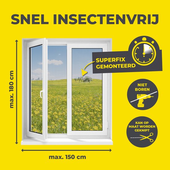 EASYmaxx Cortina de puerta 90 x 210 cm Magic Click Para proteger contra las mo