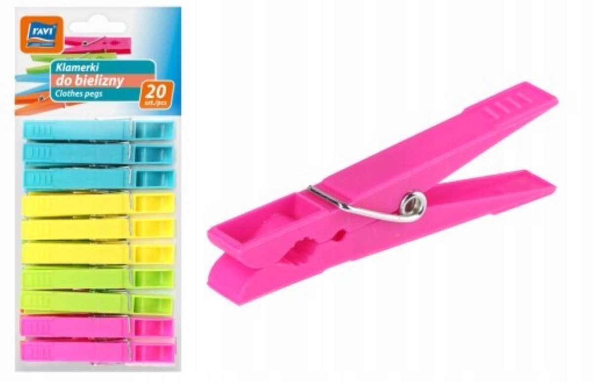 Ravi Serie - Klamerki - Multicolour - 20 Stuks - Kunststof