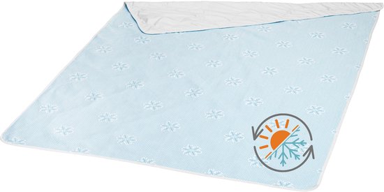 sleepling 135 x 200 cm cooling dekbed | licht zomerdekbed met verkoelend effect | materiaal van polyester | Made in EU | wasbaar op 40 graden | blauw-wit