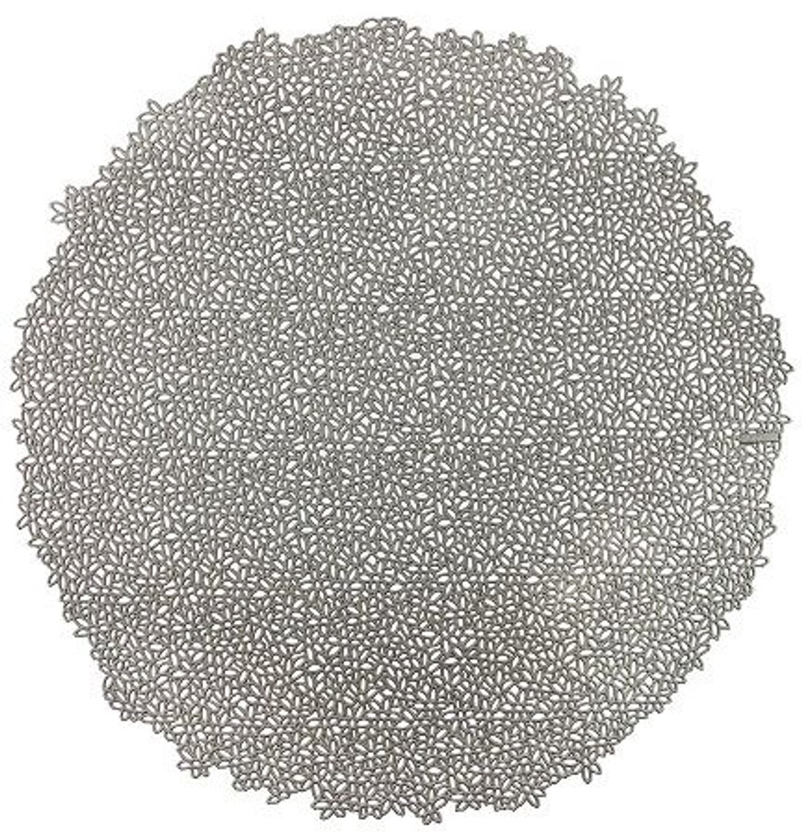 Placemat FLOWER, SET/6, dia 38cm, grijs