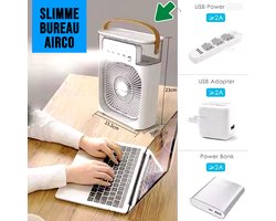 Allernieuwste.nl® Bureau Airco Ventilator Mini Aircooler - Draagbare USB Luchtbevochtiger…