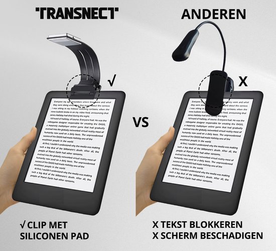 TRANSNECT Leeslamp - Draadloos USB Oplaadbaar Leeslampje Met Klem - 3 Lichtstanden - Flexibel - Leeslampje voor E-reader, Boek, Slaapkamer, Bed, E-reader, Kindel, Kobo, PC, Laptop - Inclusief USB kabel - Zwart van Merkloos — afbeelding 2