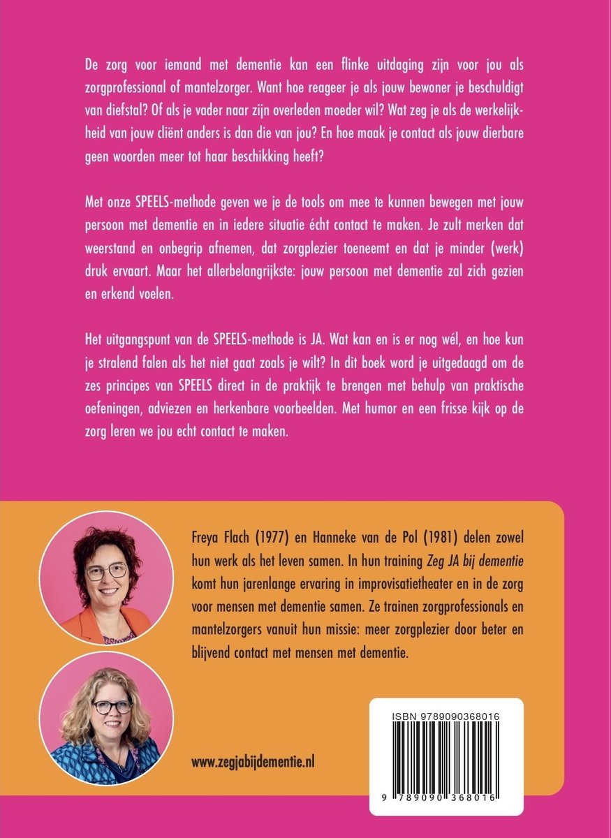 Zeg JA bij dementie - back cover