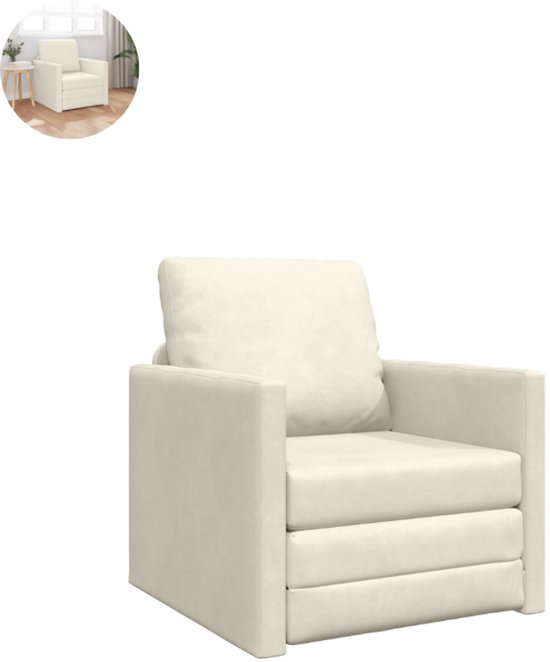 Fauteuil-lit - Pliable - Canapé-lit - Lit d'appoint - Canapé-lit - Fauteuil-lit - Lit pliant - 1 personne - Très confortable - Crème