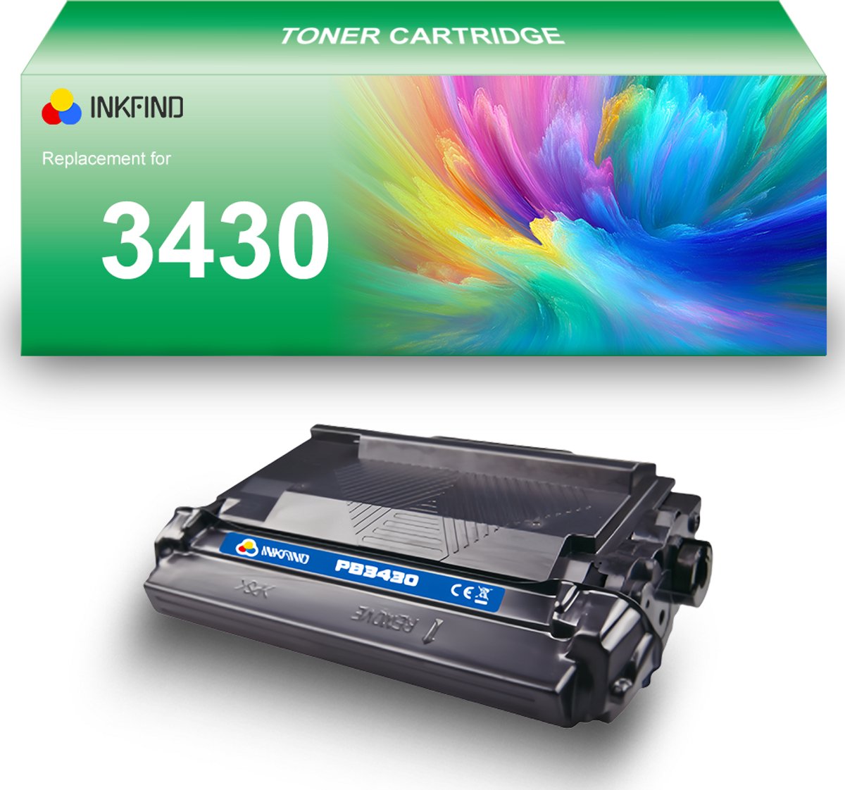 INKFIND TN-3430 tonercartridge compatibel met Brother 3430 TN3430 TN-3430 - 1-pack Zwart