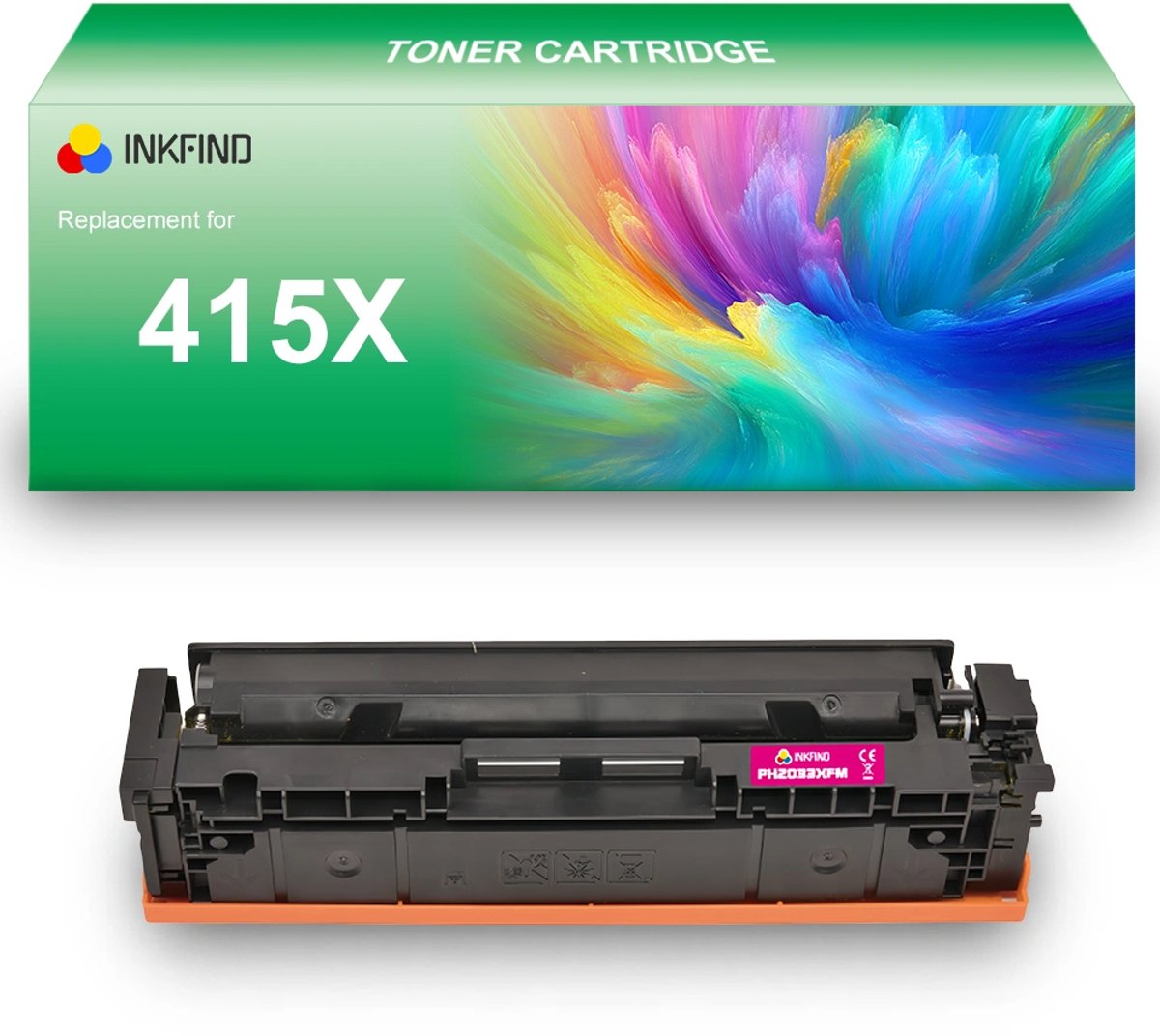 INKFIND 415X (W2033X) Magenta tonercartridge compatibel met HP 415X (W2033X) Magenta toner cartridge - 1-pack Magenta
