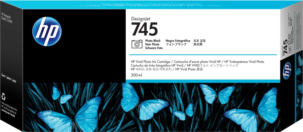 HP 745 - Inktcartridge / Fotozwart (F9K04A)