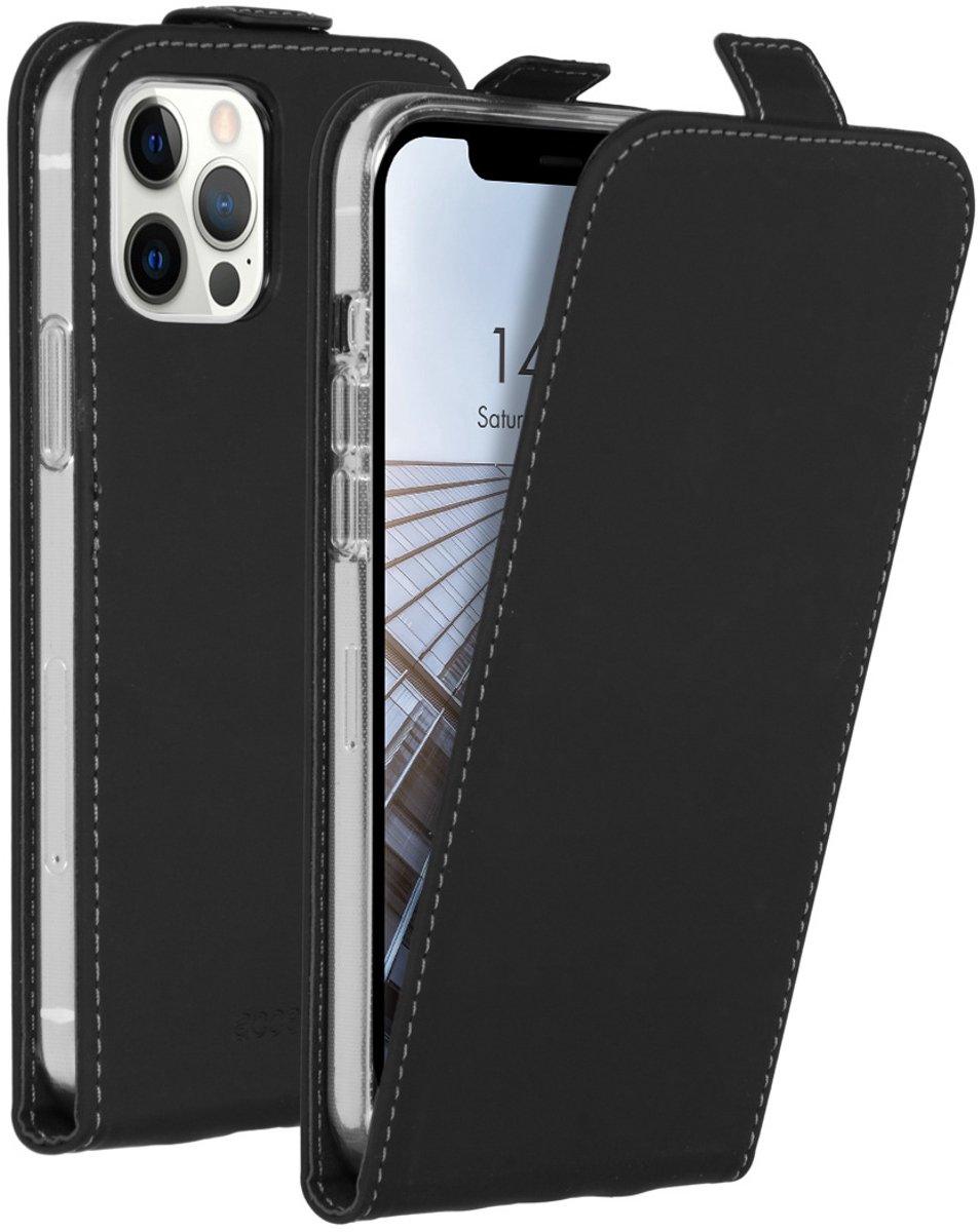 Accezz Flipcase iPhone 12, iPhone 12 Pro hoesje - Zwart
