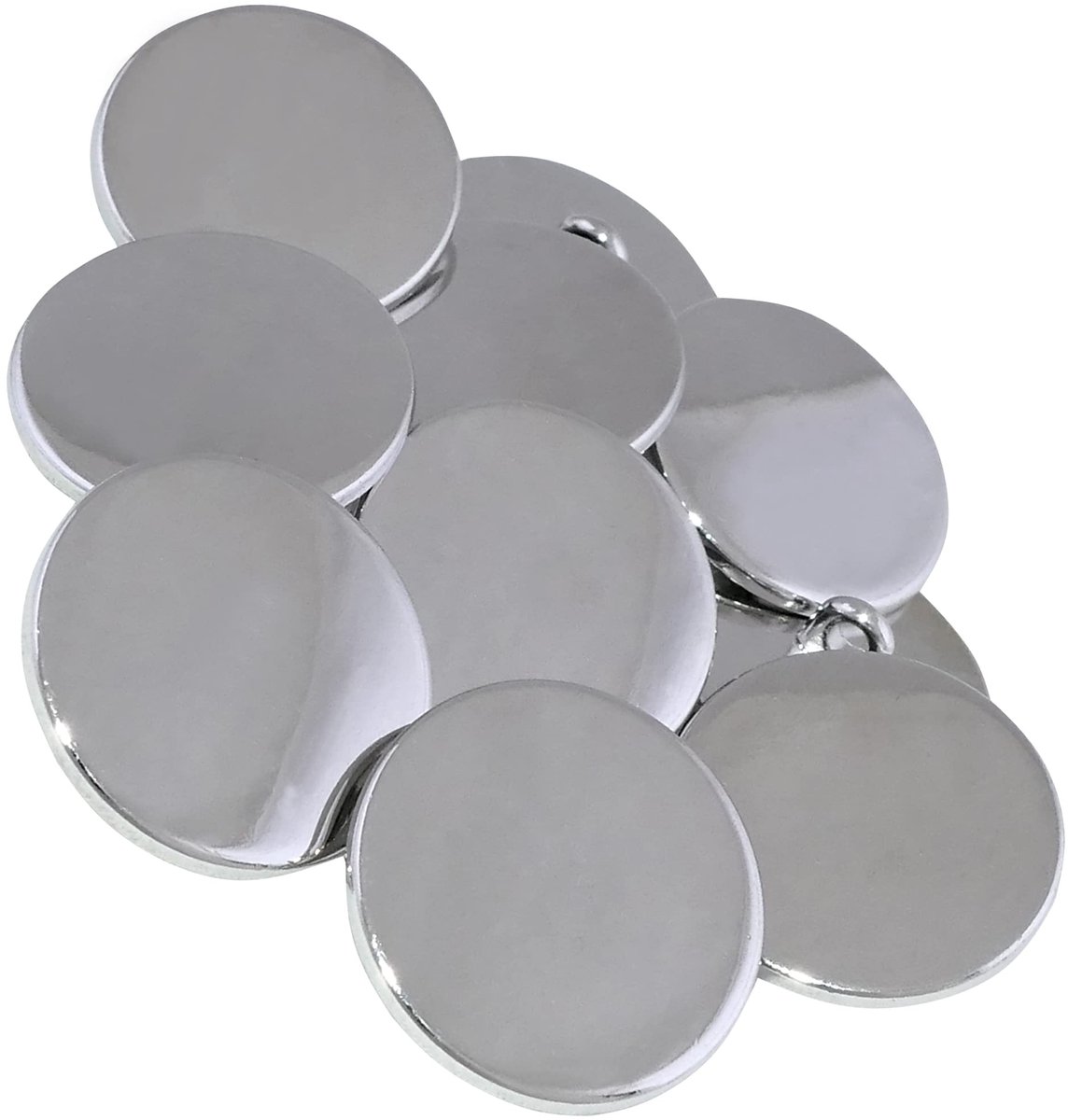 AERZETIX - C56994 - 10 stuks platte knopen met staart Ø 23 mm om te naaien 36L L36 - zilverkleurig - van metaal - fournituren kleding naaien mode