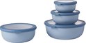 Mepal Nordische blauwe multikom set met deksels.