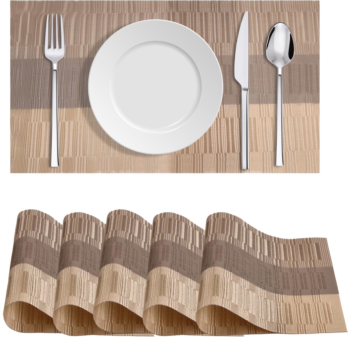 Unyqoos® Stijlvolle en Afwasbare Placemats Set van 6 voor Eettafel en Keuken