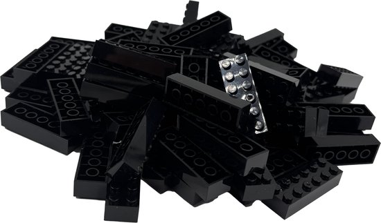 100 Bouwstenen 2x6 | Zwart | Compatibel met Lego Classic | Keuze uit vele kleuren | SmallBricks
