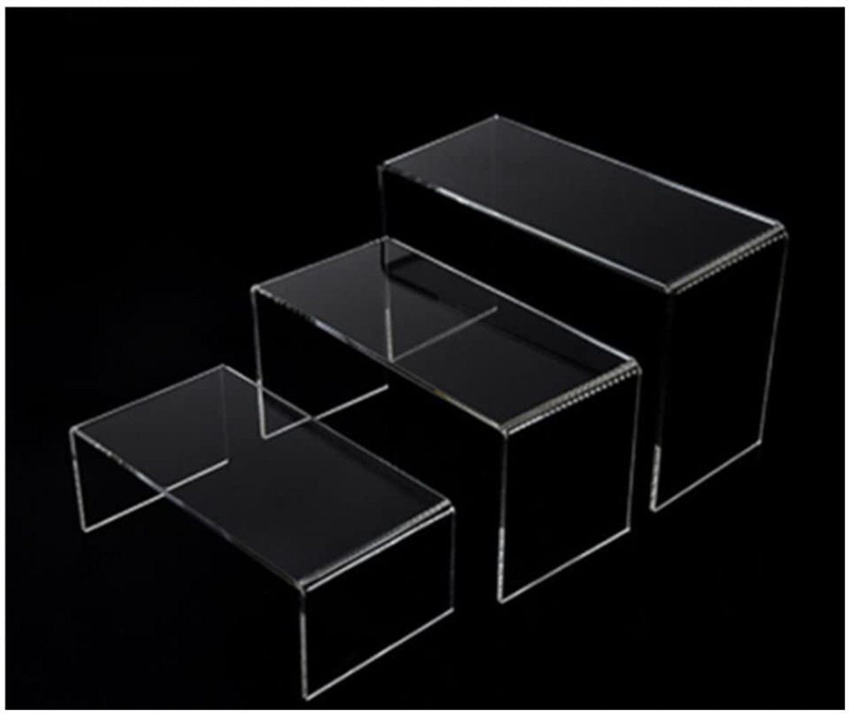 Loopunk 3-delige acryl displaystandaard, acryl collectie displaystandaard in 3 maten, voor sieradendisplay, thuis en in de winkel, met beschermfolie