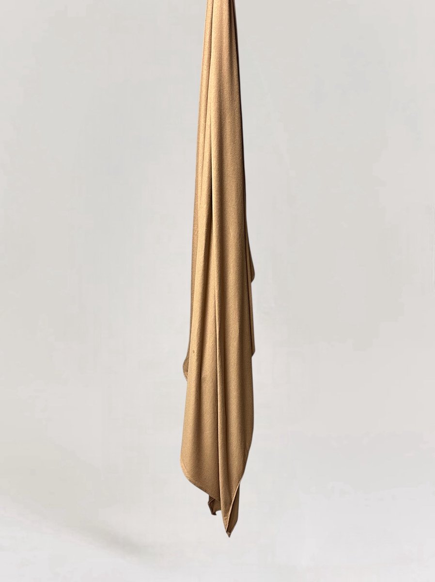 Cotton Hijaab XXL - Camel - Sjaal - Sjawl - Turban - Katoen - Dames Hoofddoek - Islamitisch Hoofddeksel - 210cm x 110cm