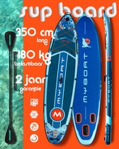 Bol.com Ultra Licht & Stabiel MyBoat Water Runner Boord met je hond of samen | Extra Breed Opblaasbaar 350cm Sup Paddle Board | ... aanbieding