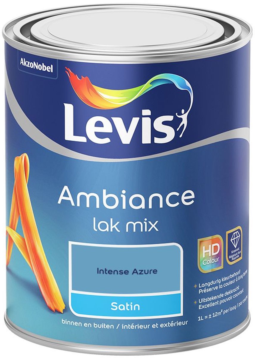 Levis - Ambiance Lak Satin Mix - Intense Azure - Mengverf - 1 L