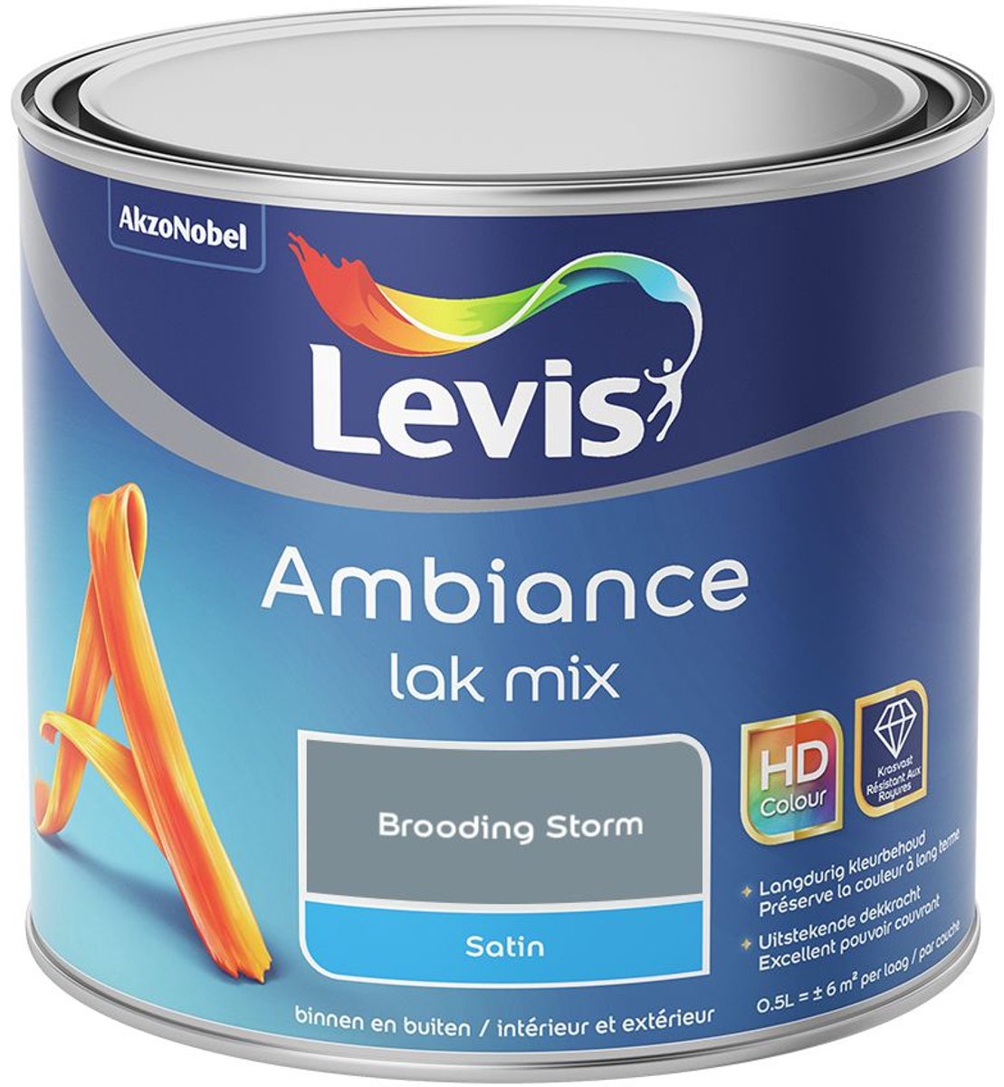 Levis - Ambiance Lak Satin Mix - Brooding Storm - Mengverf - 0,5 L