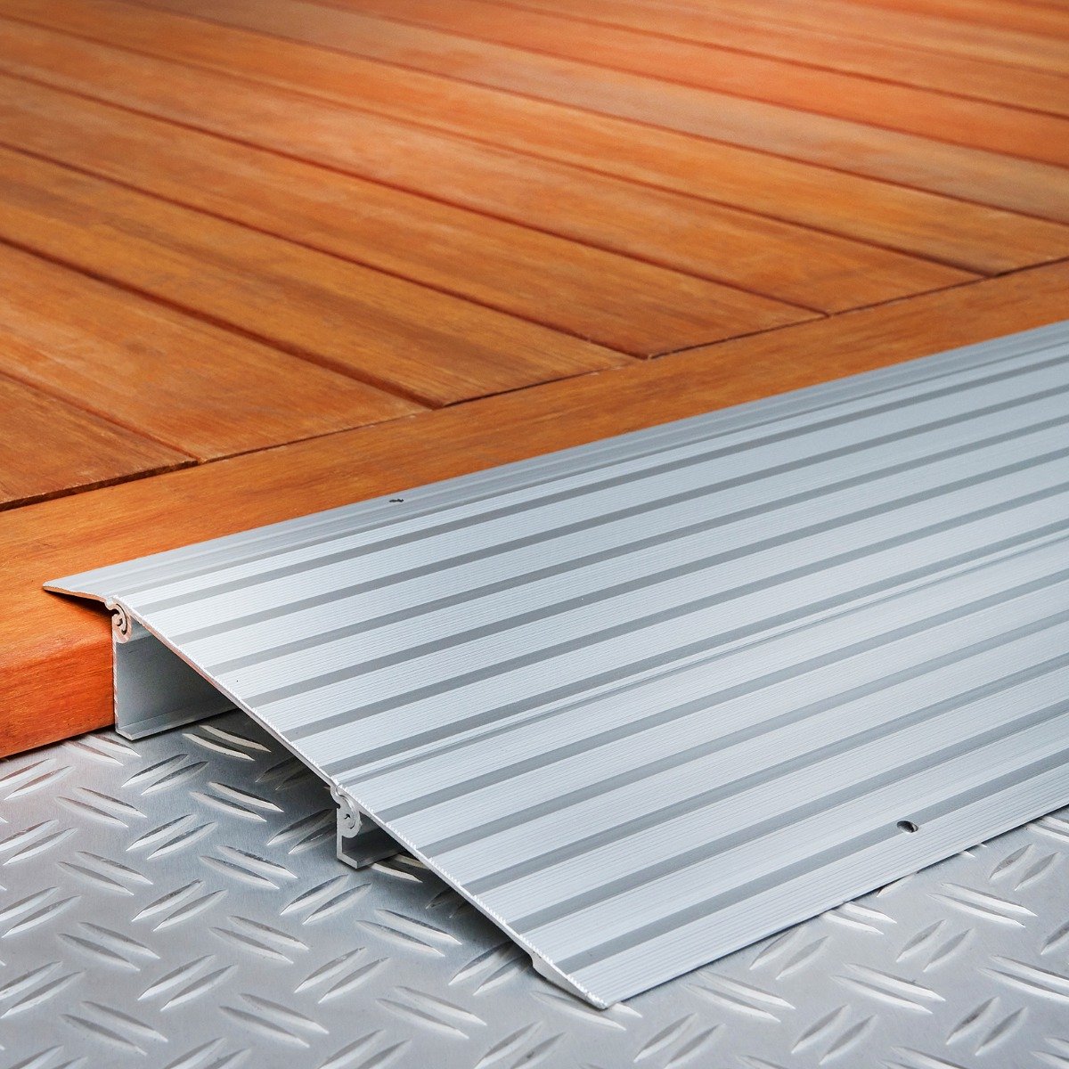 Datona® - Verstelbare Drempelhulp - 75 Millimeter - Aluminium | Max. Draagvermogen 300 kg | Drempelplaat | 42,5 x 86 x 7,5 cm