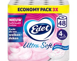Edet Ultra Soft Toiletpapier - 4-laags - 48 rollen - 11% extra velletjes - Voordeelverpakking