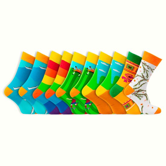 Offre groupée d'avantages | Chaussettes drôles | Chaussettes colorées pour hommes | Taille : 41-46 | 10 paires