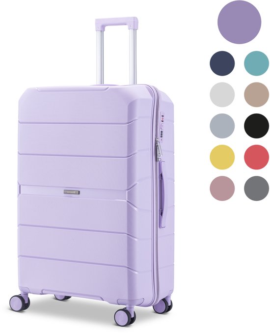 SKYCASES Urban Adventurer - Handbagage Koffer - Cijferslot - 44L - Spinner wielen - Reiskoffer met Kofferslot - Lichtgewicht Trolley - Paars