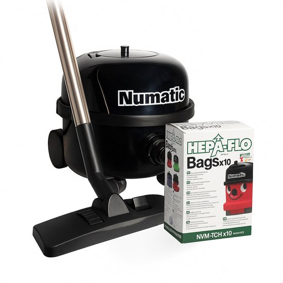 Numatic stofzuiger NVR-160 zwart met Gratis 10 Hepaflo Stofzakken
