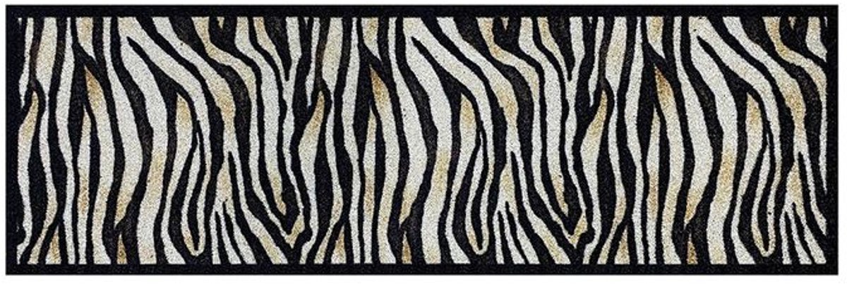 Deurmat Zebra antraciet/beige - 50x150 cm