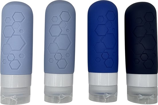 Tu‑Untangle Flacons de Voyage Silicone 90 ml – 8 Pièces (2x4) – Réutilisables & Antifuite – Format Cabine – Écologiques